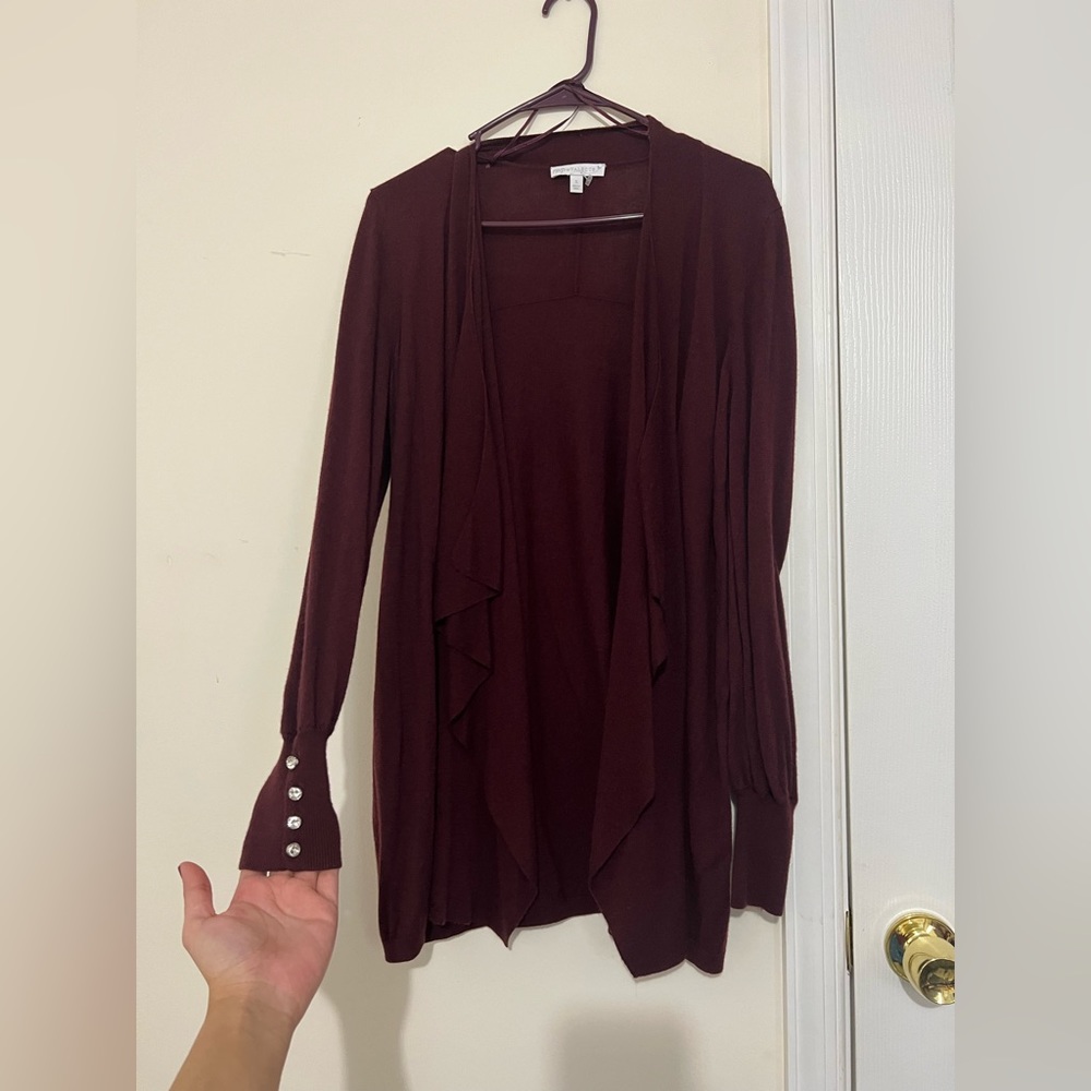 Deep red cardigan